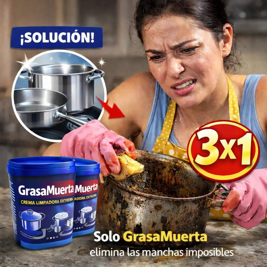 ¡Promo 3x1 Grasamuerta! - Pasta Quita Grasa Profunda de Ollas y Utensilios (Copia)