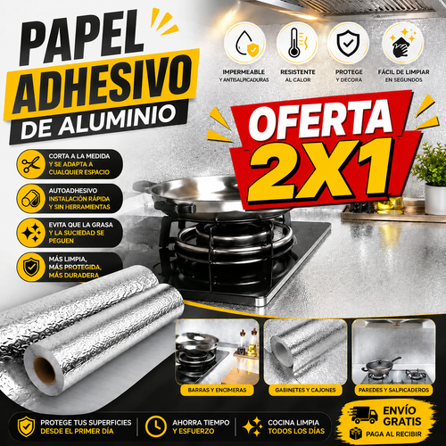 2X1 Papel Aluminio Autoadhesivo